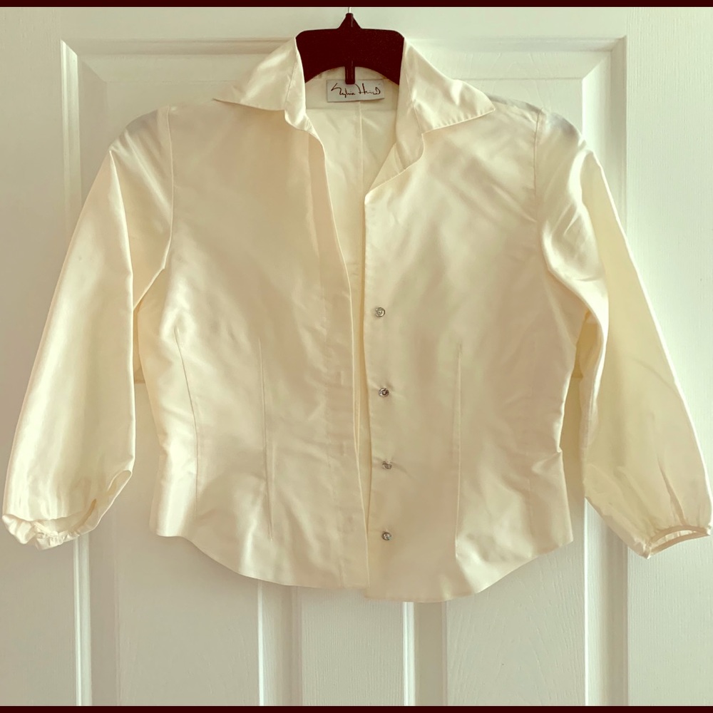 Sylvia Heisel 100% silk vintage formal blouse